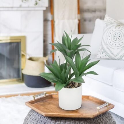 Hollyone Large Artificial Agave Plants Fake Three-Head Agave Succulent Plant
