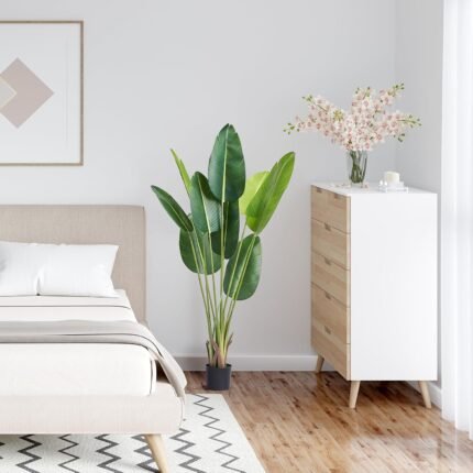 VEVOR Artificial Bird of Paradise Tree, 5 FT Tall Faux Plant