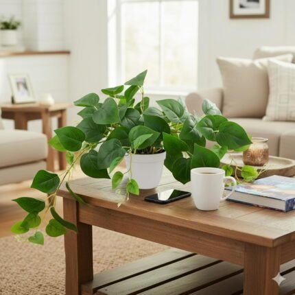 Tiita 1 Pack Fake Plants Artificial Scindapsus Aureus in Pots