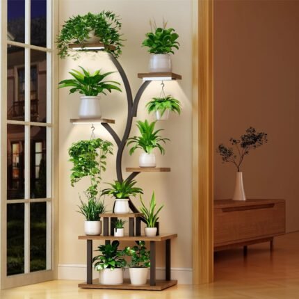 Plant Stand Indoor with Grow Lights